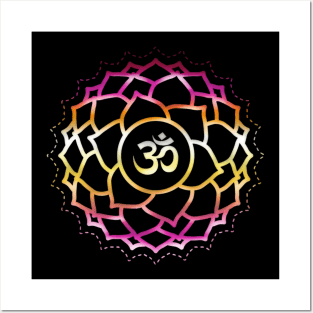 Zen Flower Chakra Symbol Om Buddhism Balance Posters and Art